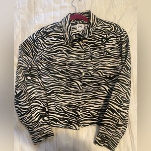 Zebra crop denim jacket